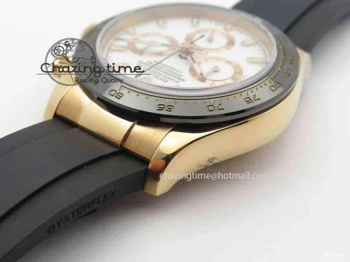 MiroTime 0110 Daytona 116515 Noob 1:1 Best Edition White Dial On Black Rubber Strap A7750 (Free Extra Strap) MultiPurpose 3739